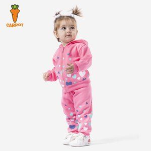 Pink Full Zip Jacket & Jogger Active Set 2pcs